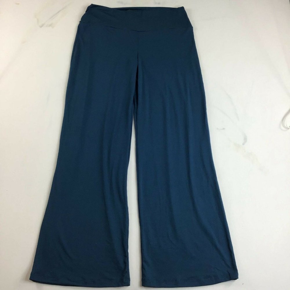 365 Women's Royal Blue Solid Palazzo Pants Wide Leg Size L